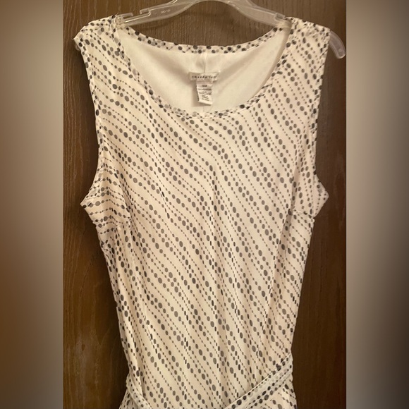 Amanda Lane White with Black Pokadot Layered Sleeveless Dress 18W - Picture 2 of 14